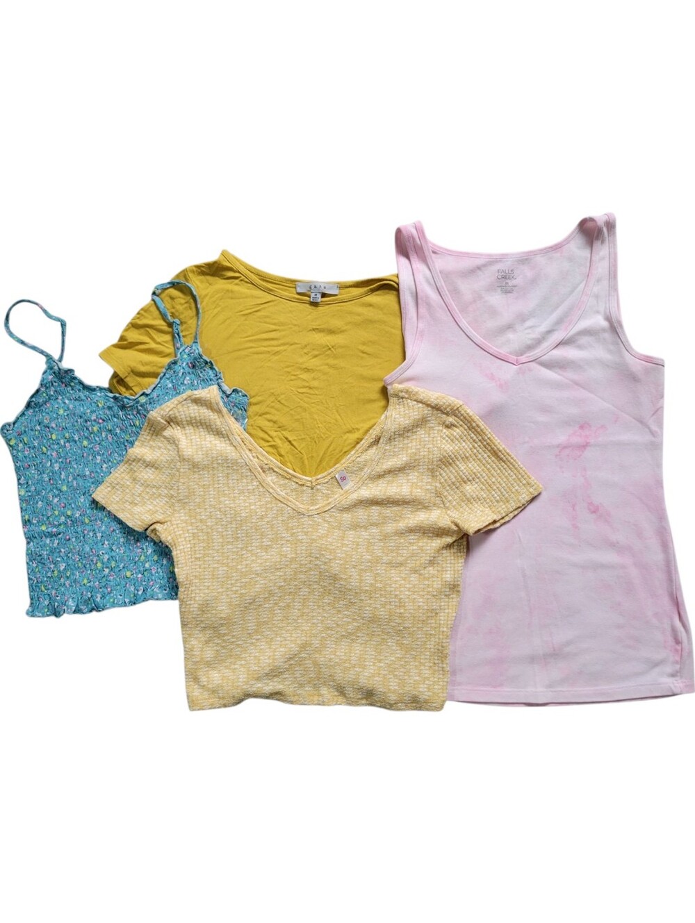 Bundle Of 4 Tops Juniors S/M 2 SO Crop Top 1 Falls Creek Tank 1 Gaze Tee